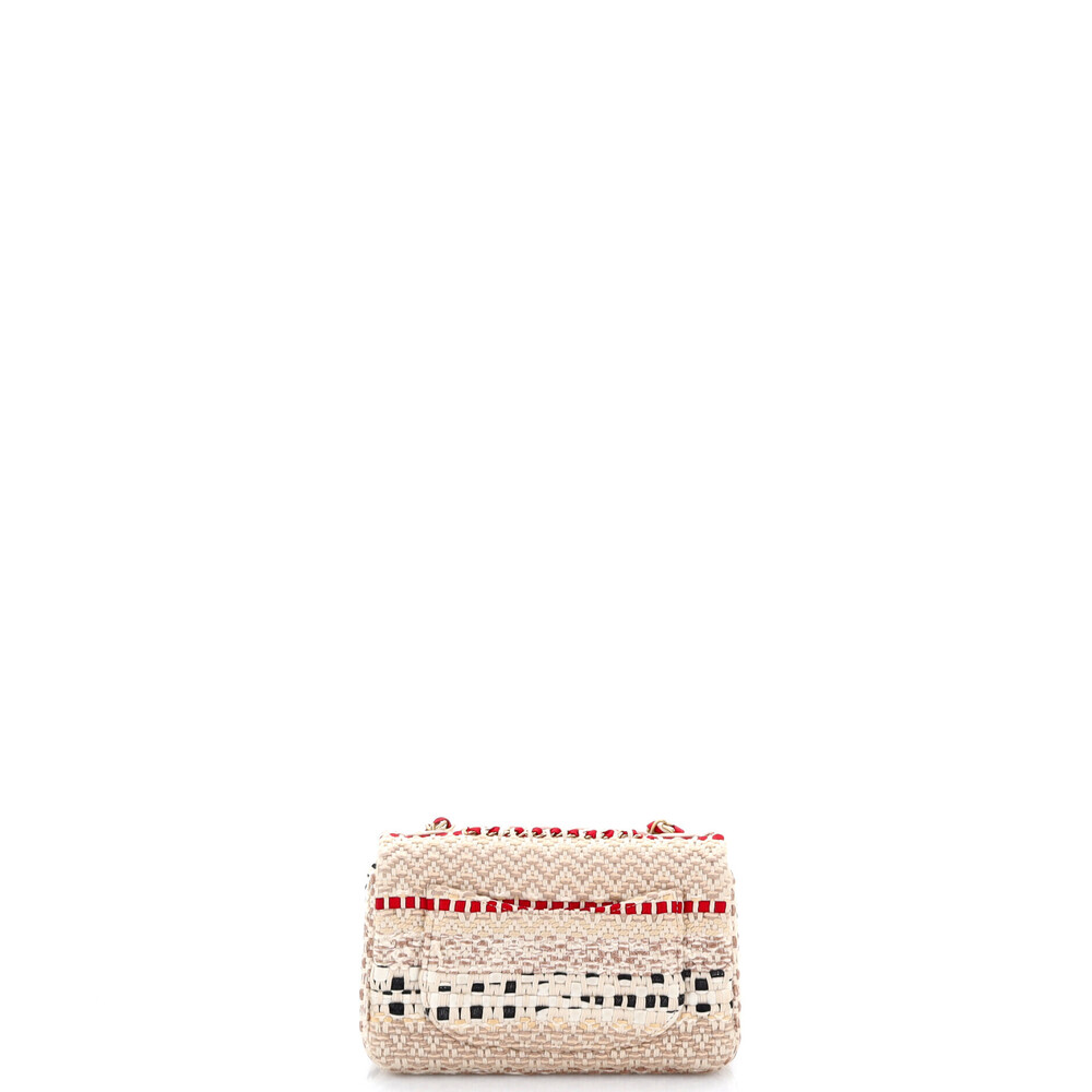 Chanel Mini Classic Single Flap Bag Woven Cotton and Raffia - Picture 3 of 6